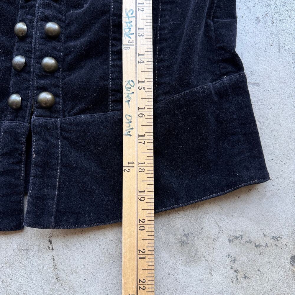 Vintage Y2K Miss Me Black Velvet Military Jacket Cropped - Picture 7 of 7